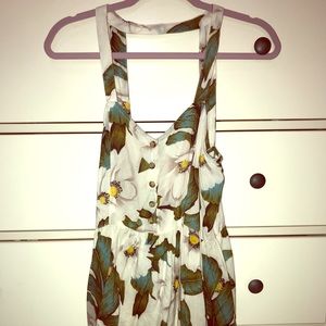 floral tropical halter dress